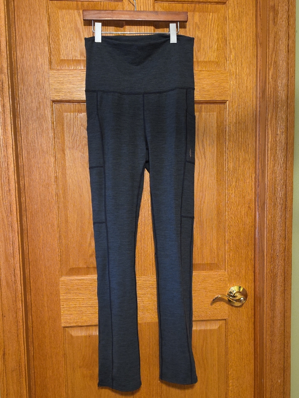 FP Movement by Free People Black & Gray High-Waist Flare Split Ankle Yoga Pant
